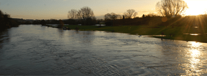 Flooding on the banks of the river Thames