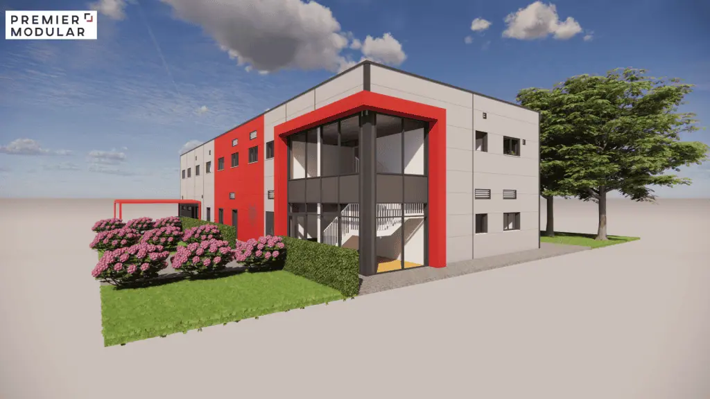 A render of a two storey building