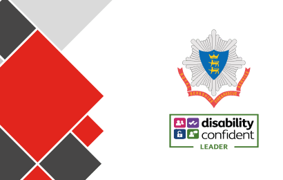 The RBFRS crest with the Disability Confident Leader Logo